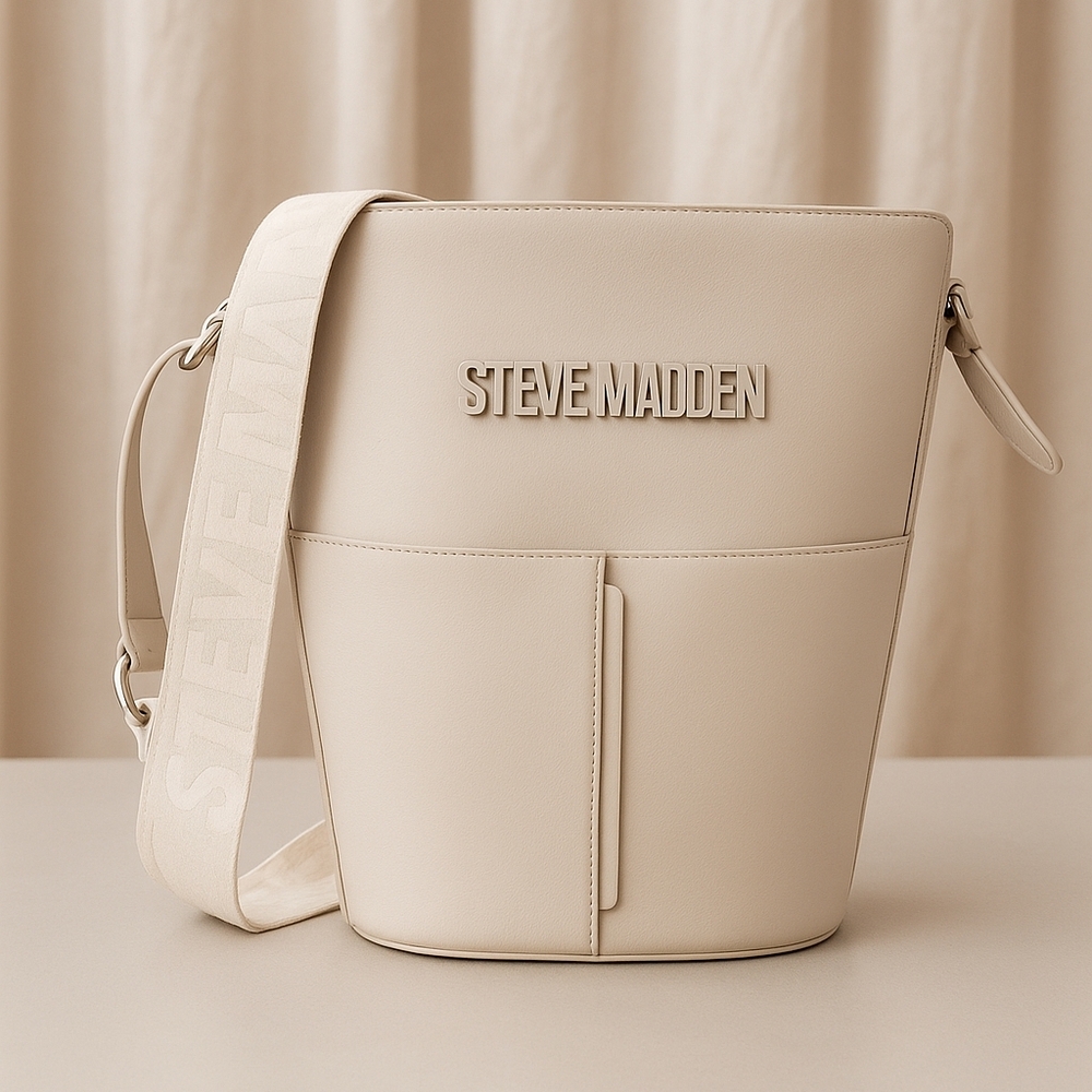 Steve Madden Cream Bucket Bag